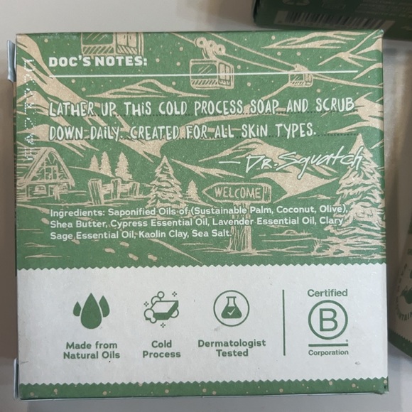 Dr. Squatch Limited Edition Men’s Natural Soap Alpine Sage BNWT 3 Bars - Picture 2 of 6